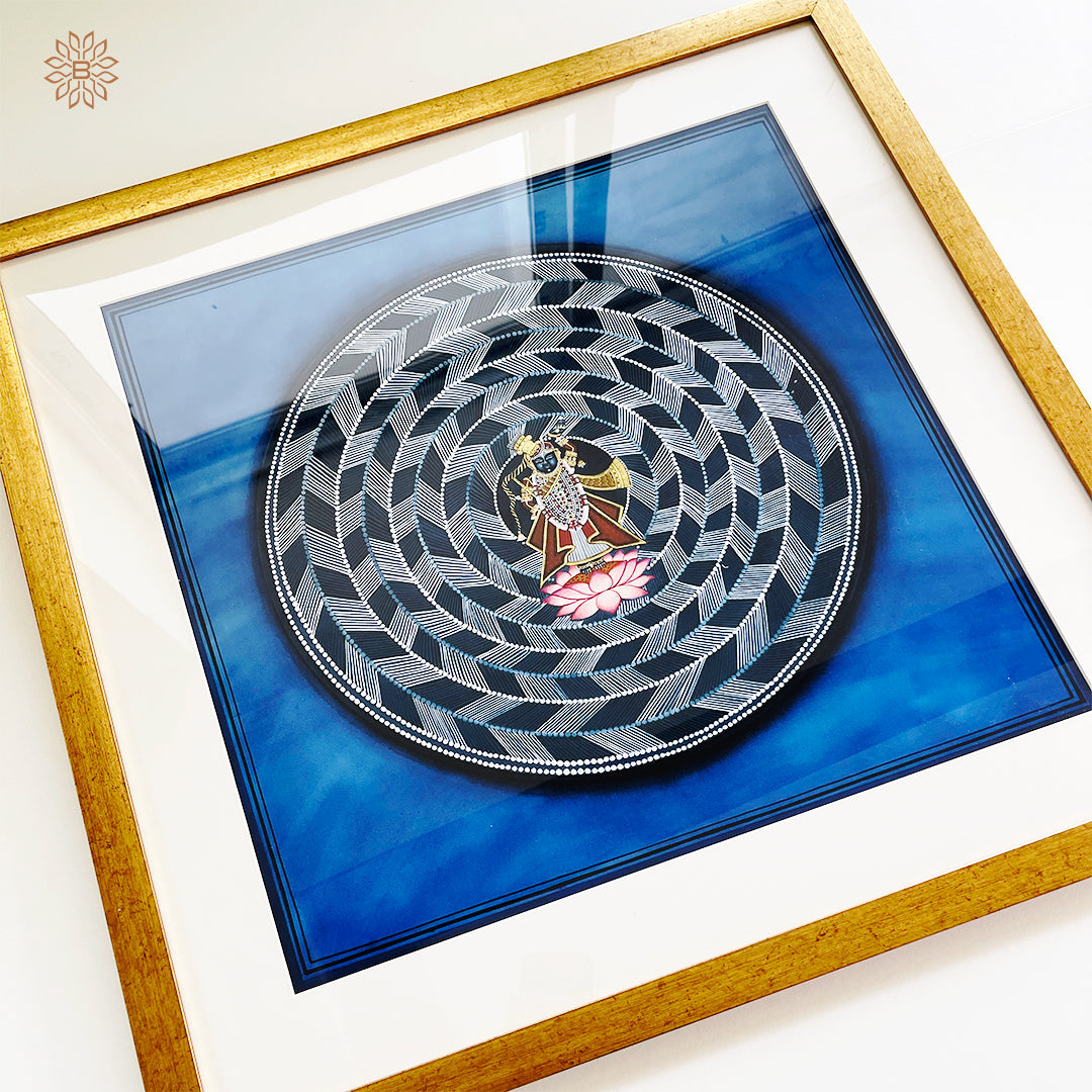 Blue Mandala Gold Shrinath ji Pichwai Art Painting