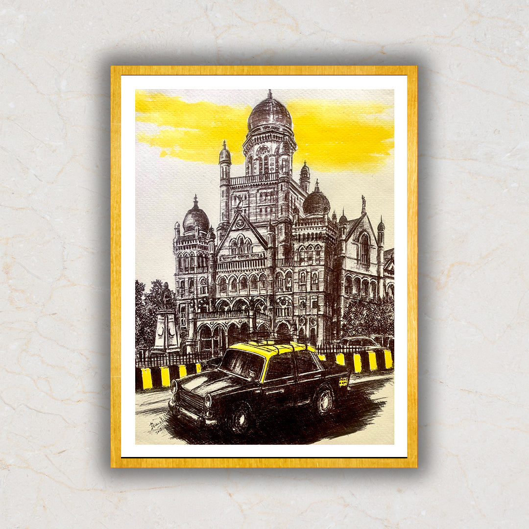 Mumbai BMC Building Painting Artwork For Home Wall Decor