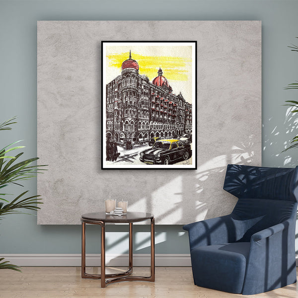 The Taj Mahal Hotel Mumbai Paitning Artwork For Home Wall Decor