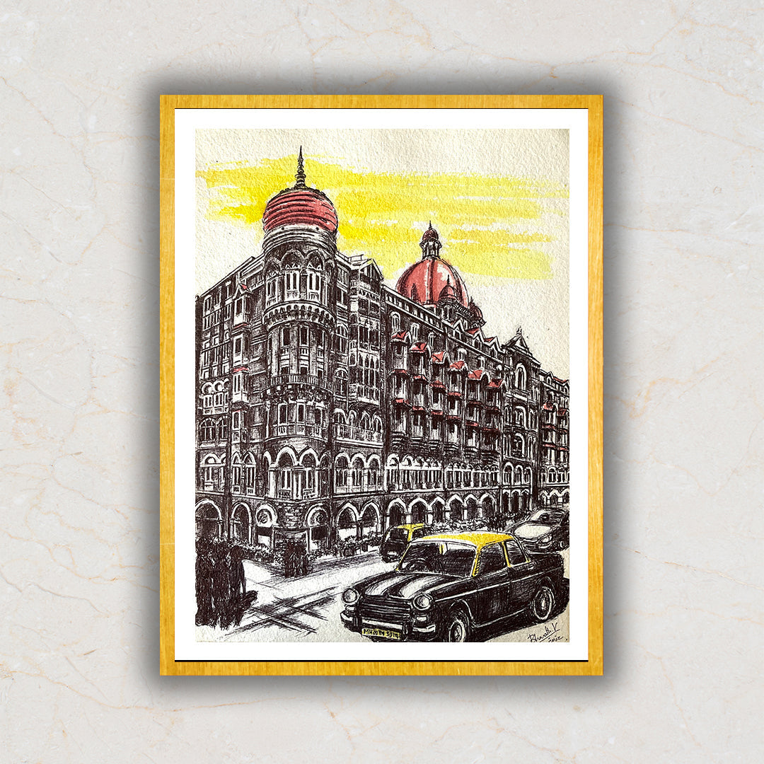 The Taj Mahal Hotel Mumbai Painting Artwork For Home Wall Decor