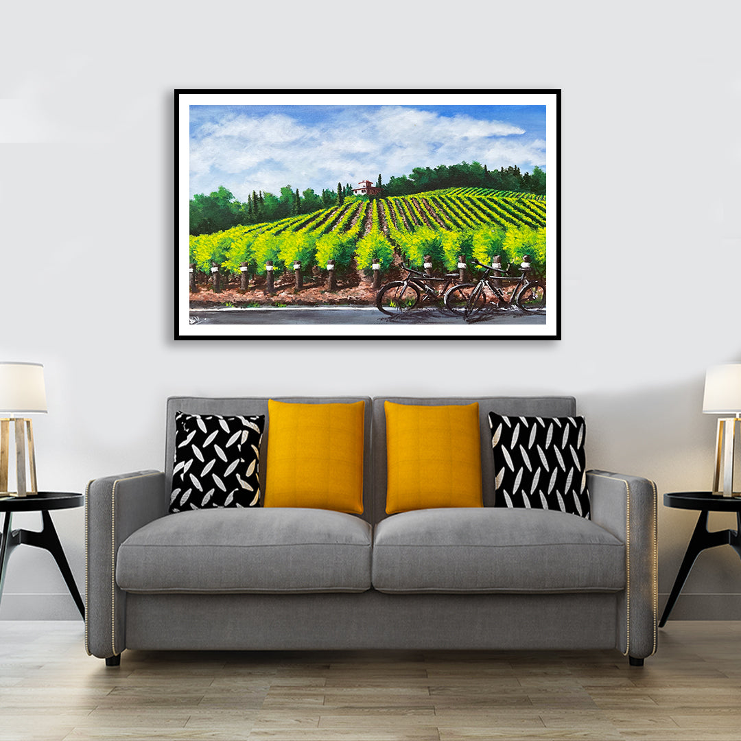 Tuscan Vineyards Paitning Artwork For Home Wall Decor