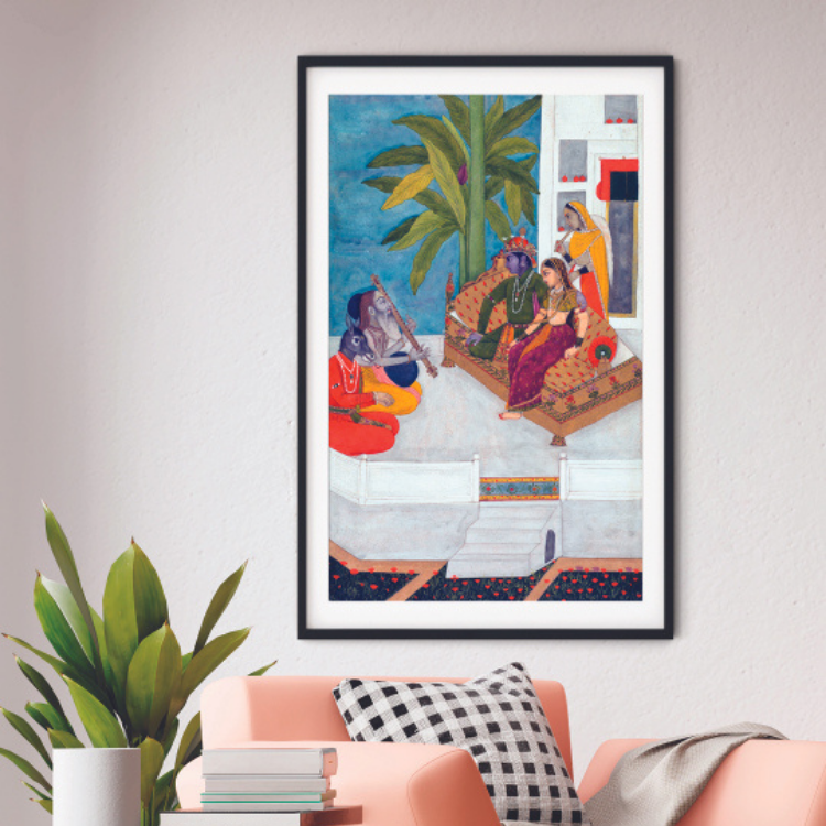 Serenading Radha Krishna Art Painting For Home Wall Art Decor