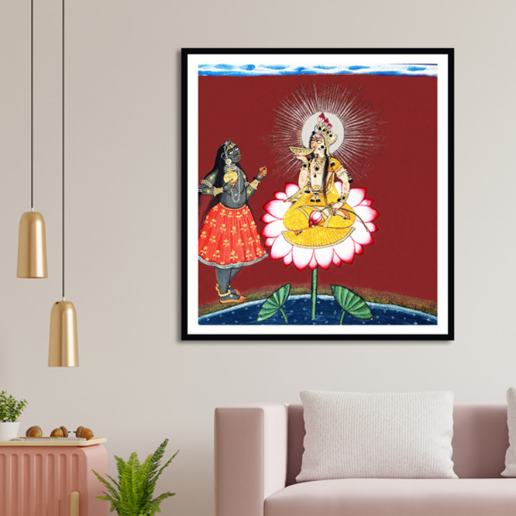 Siddha Lakhsmi With Kali Artwork Painting For Home Wall Art DŽcor