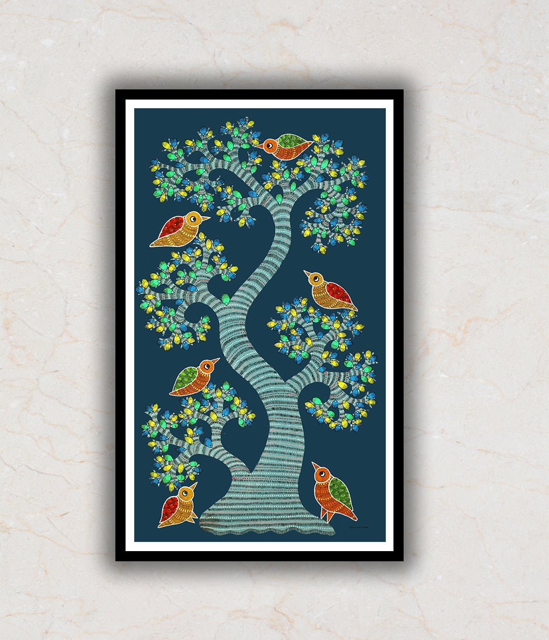 Aasmani Gond Art Painting