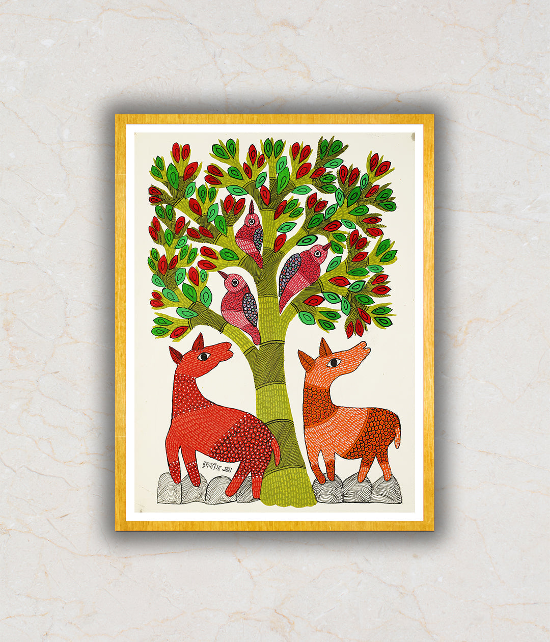 Keeper of the Jungle Gond Art Painting For Home Wall Art Decor