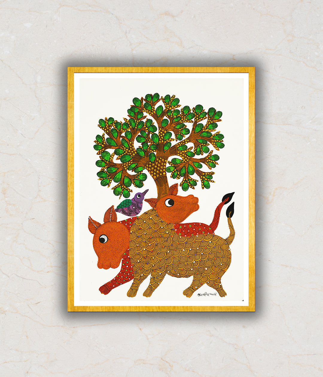 Beasts of the Jungle Gond Art Painting For Home Wall Art Decor