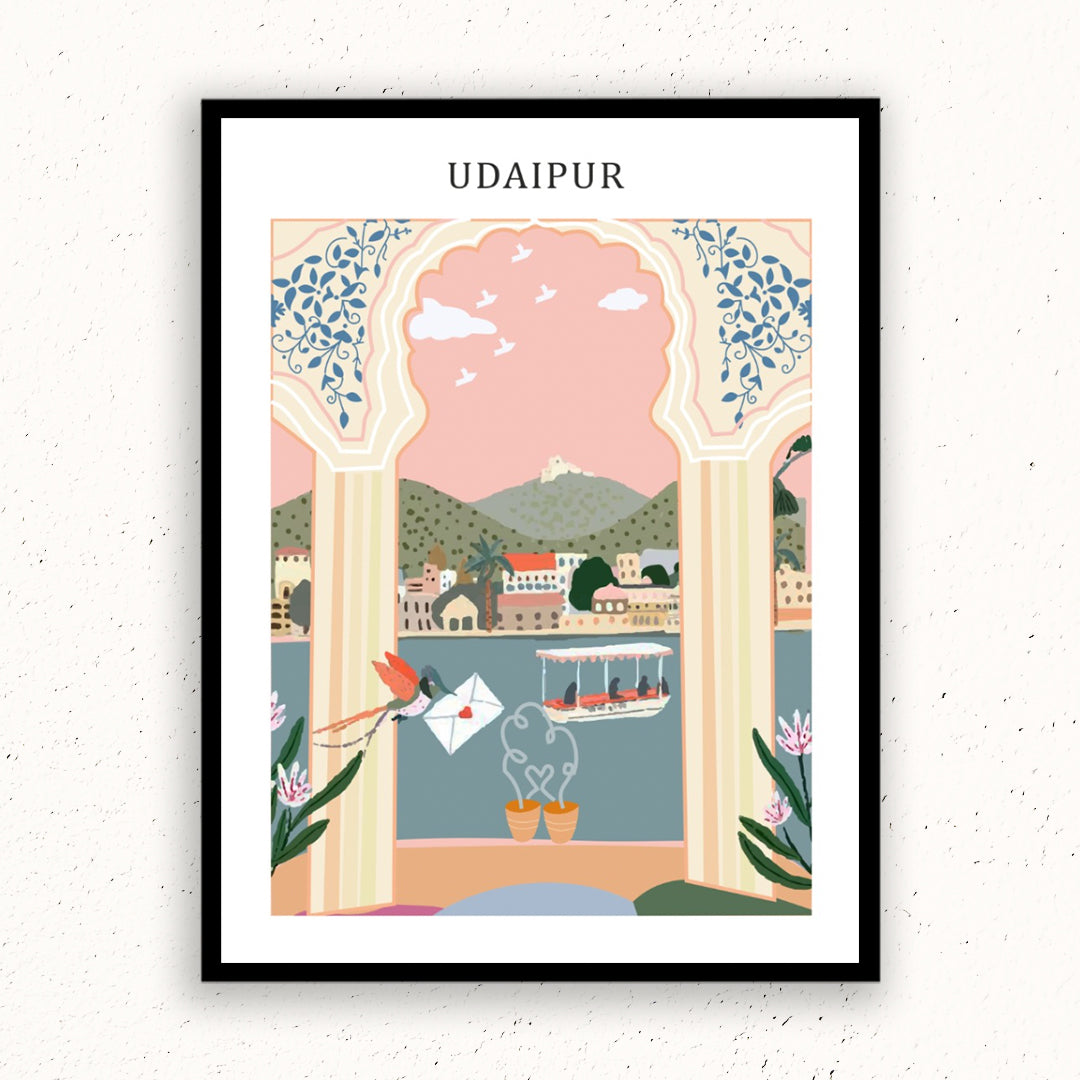 Udaipur illustration Artwork Painting For Home Wall DŽcor