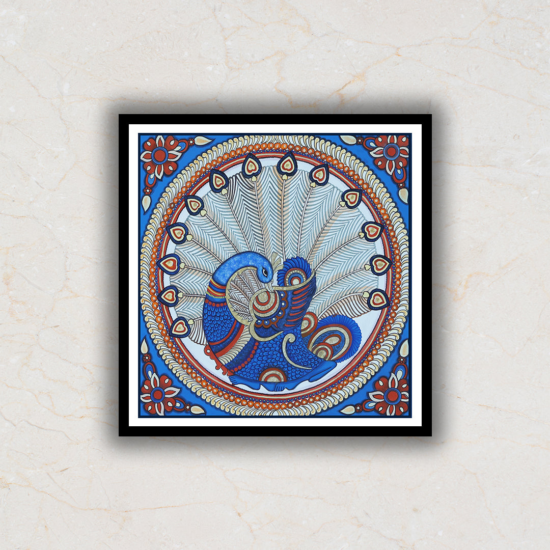 Peacock Kalamkari Artwork Painting For Home Wall Decor