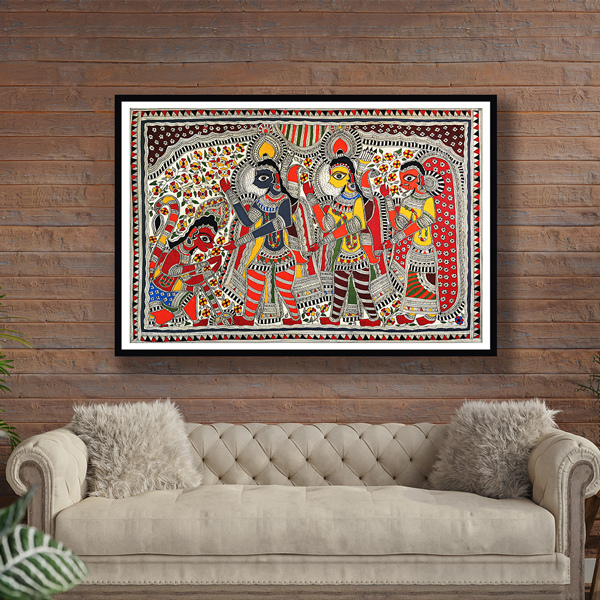 Messenger of Lord Ram Madhubani Art Painting For Home Wall Art Decor