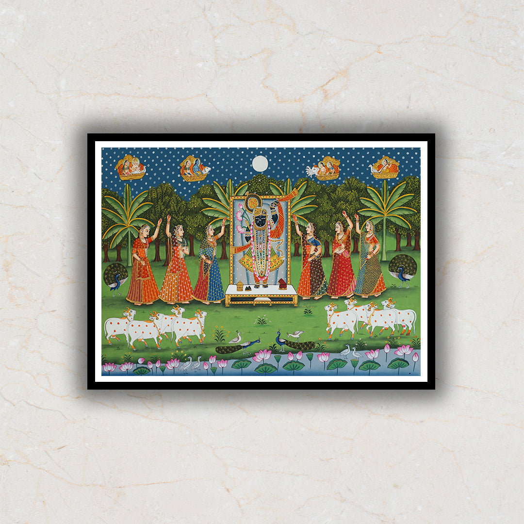 Sharad Purnima Pichwai Artwork For Home Decor