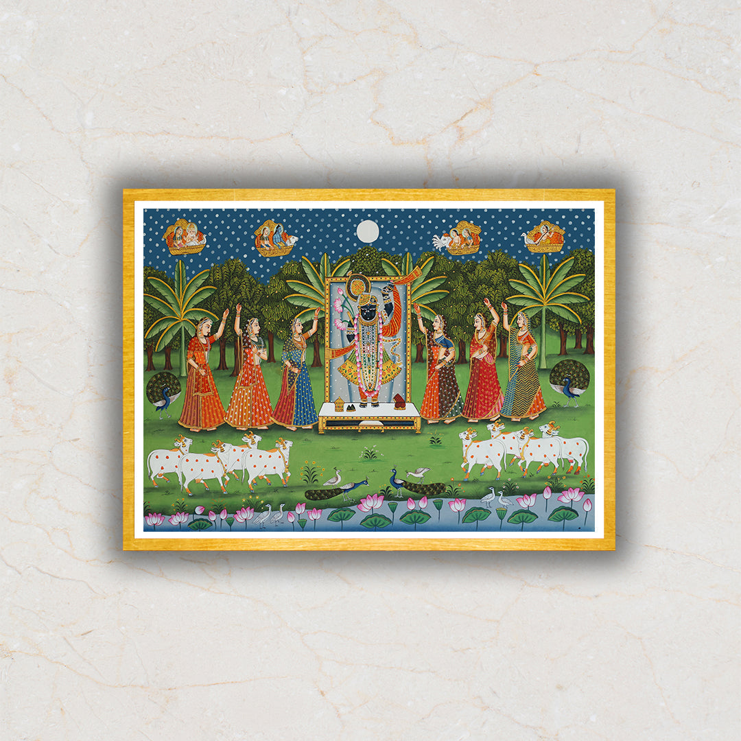 Sharad Purnima Pichwai Artwork For Home Decor