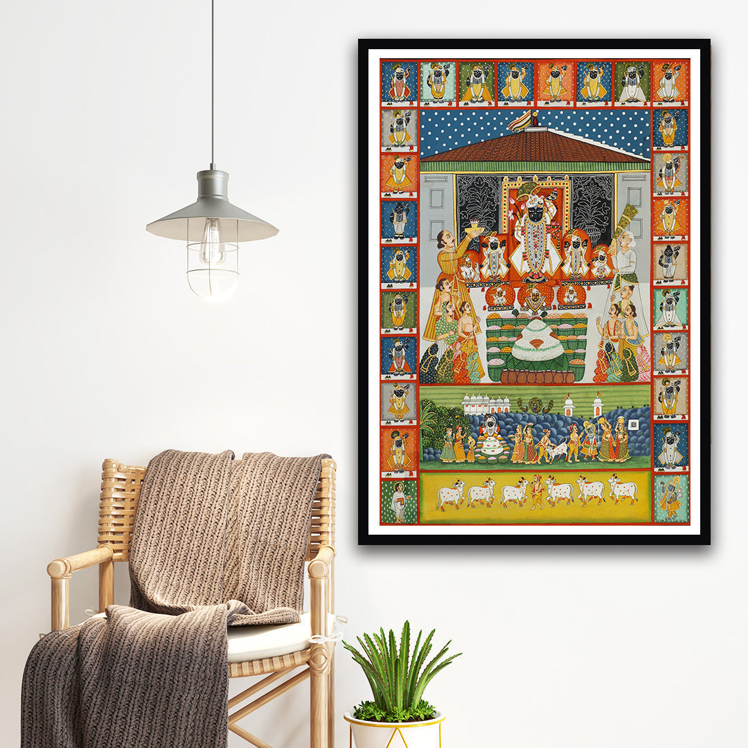 Annakot Shrinath ji Pichwai Artwork For Home Decor 