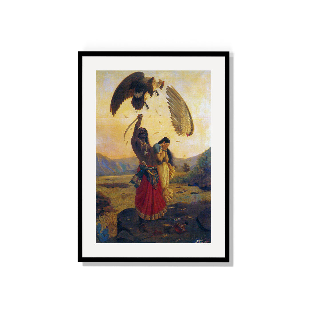 Raja Ravi Varma Artwork Painting - Jatayu vadha, 1906