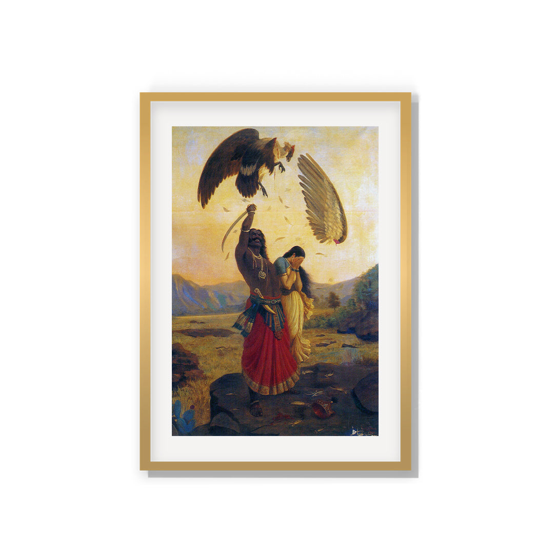 Raja Ravi Varma Artwork Painting - Jatayu vadha, 1906