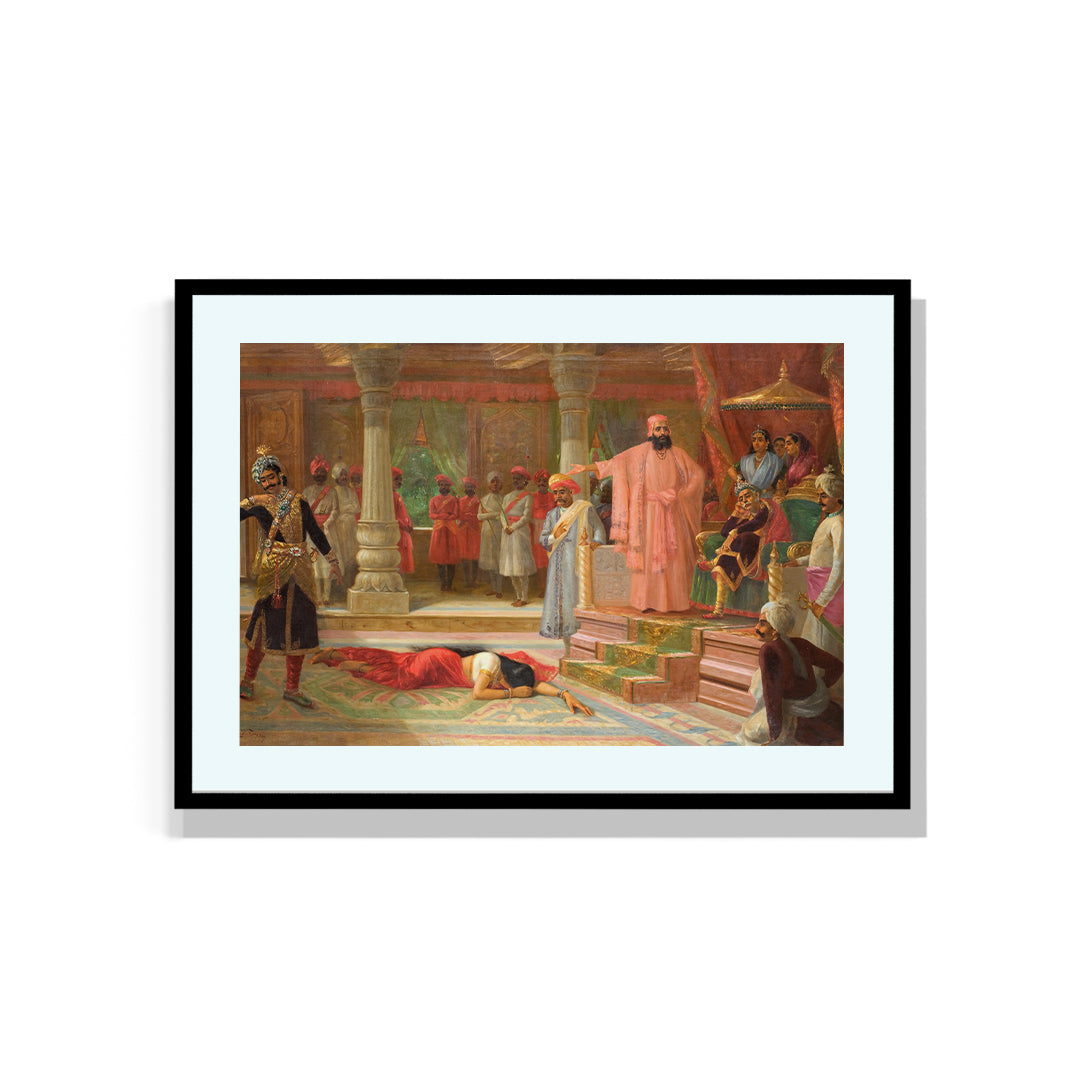 Raja Ravi Varma Artwork Painting - Draupadi disrobed