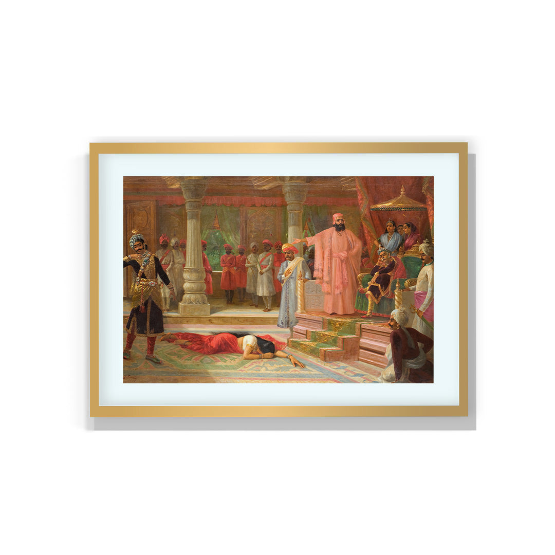 Raja Ravi Varma Artwork Painting - Draupadi disrobed