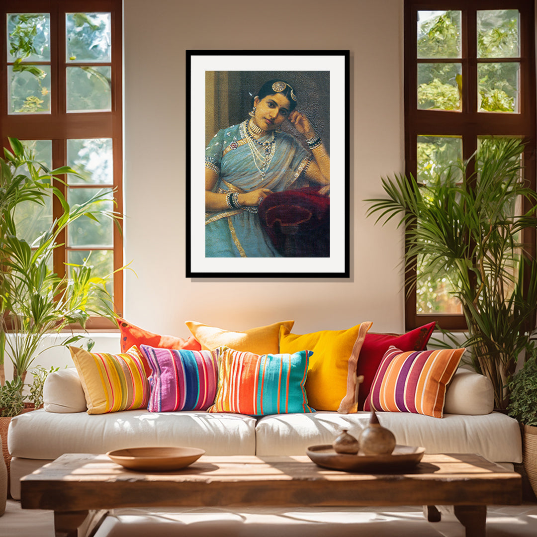 Raja Ravi Varma Artwork Painting - Raja and Rani of Kurupam