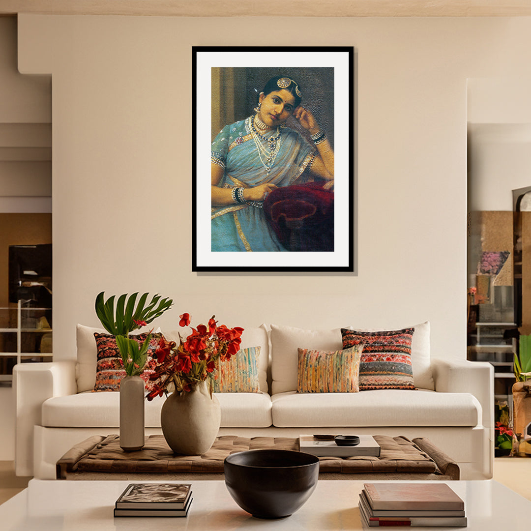 Raja Ravi Varma Artwork Painting - Raja and Rani of Kurupam