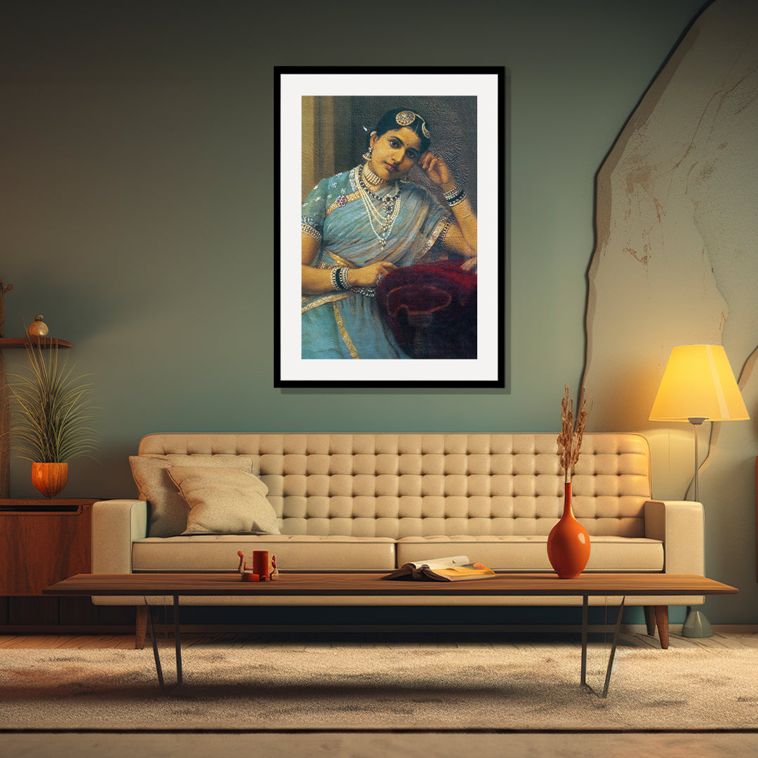 Raja Ravi Varma Artwork Painting - Raja and Rani of Kurupam