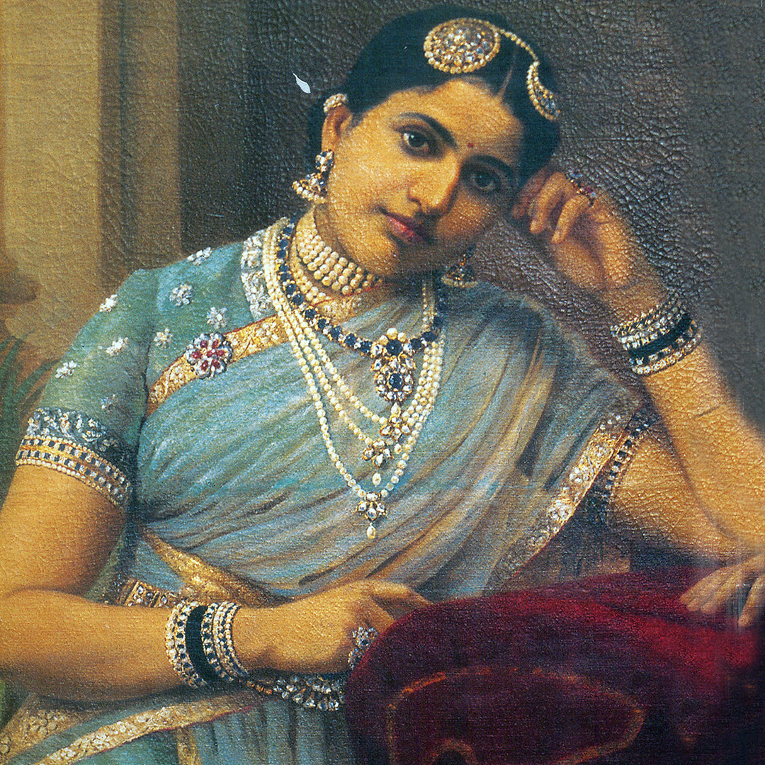 Raja Ravi Varma Artwork Painting - Raja and Rani of Kurupam