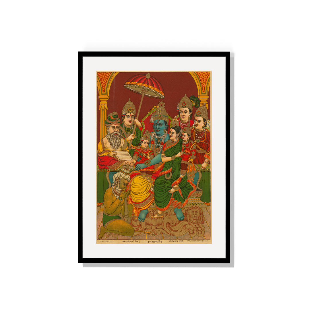 Raja Ravi Varma Artwork Painting - Uttara Rama Charitra, The Assembly of Rama