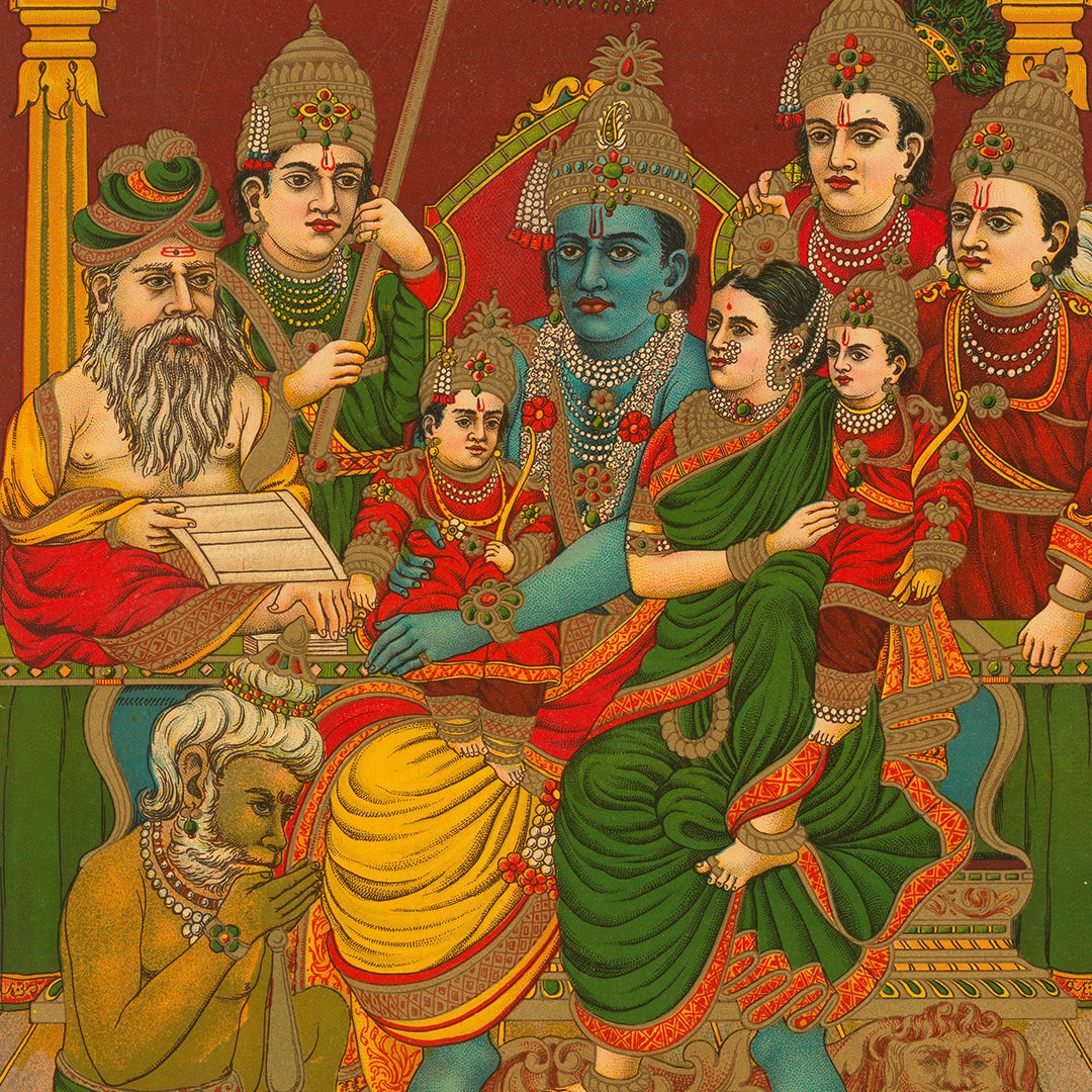 Raja Ravi Varma Artwork Painting - Uttara Rama Charitra, The Assembly of Rama