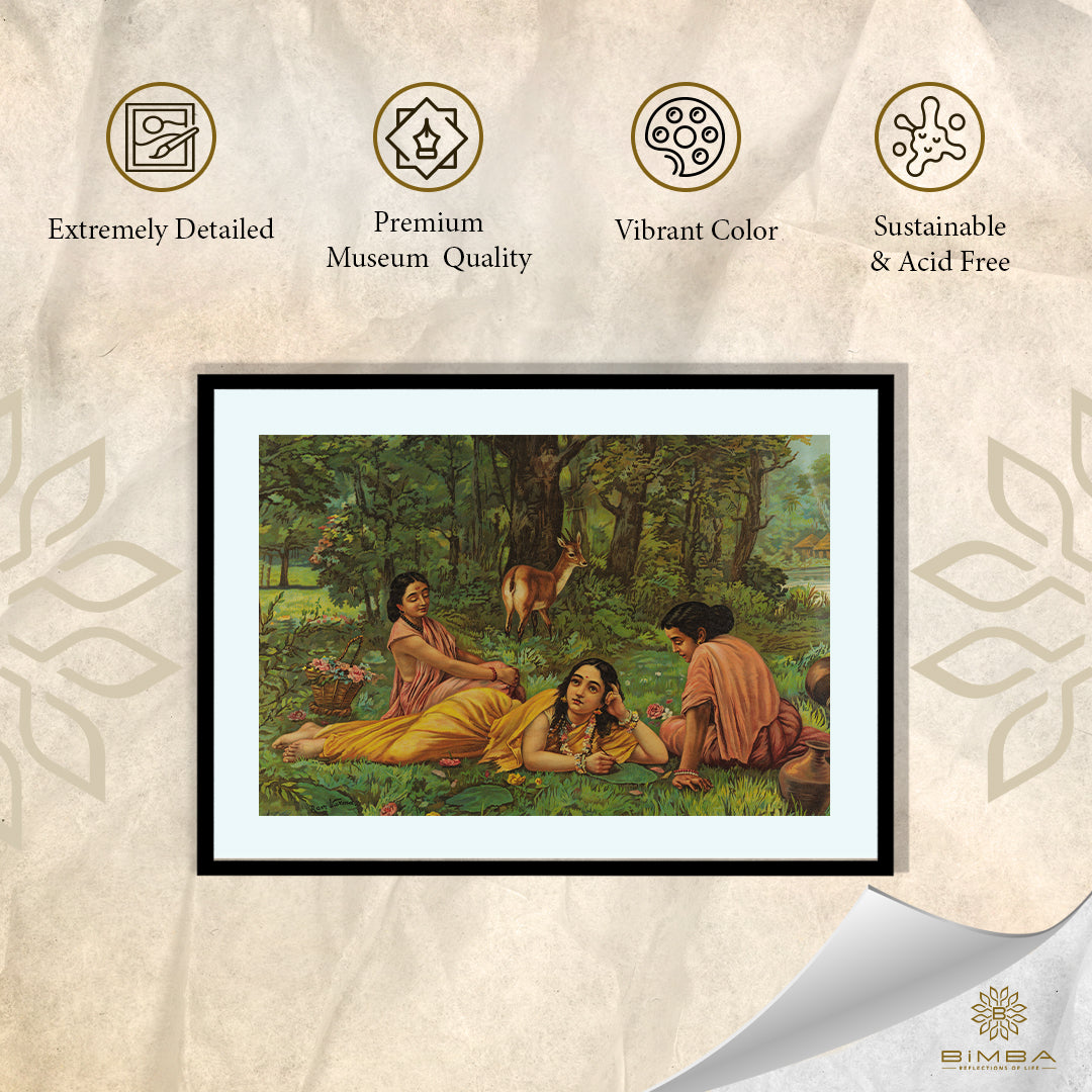 Raja Ravi Varma Artwork Painting - Sakunthala Pathralekhan 2