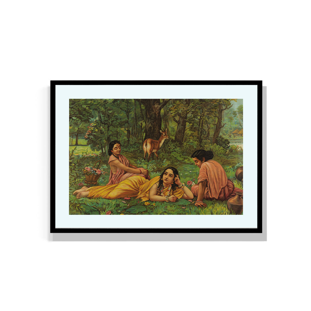 Raja Ravi Varma Artwork Painting - Sakunthala Pathralekhan 2