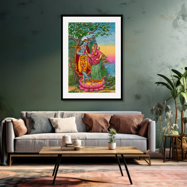 Raja Ravi Varma Artwork Painting - Radha Krishna 2