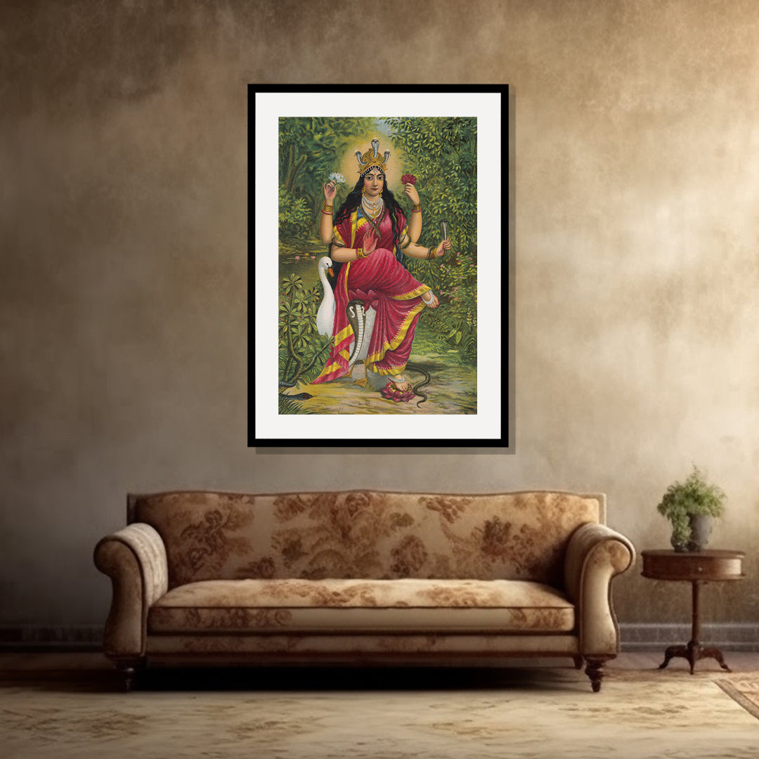 Raja Ravi Varma Artwork Painting - Manasa Devi