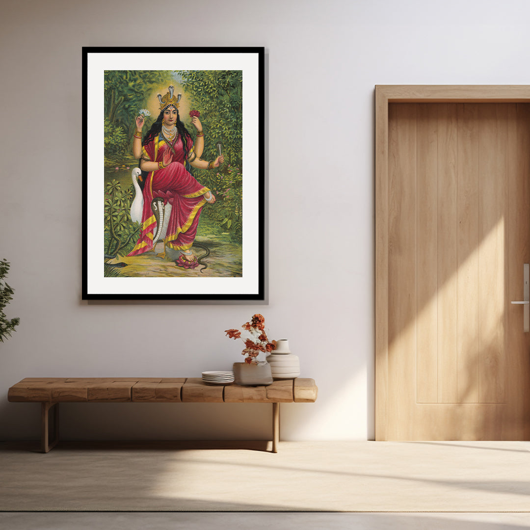 Raja Ravi Varma Artwork Painting - Manasa Devi